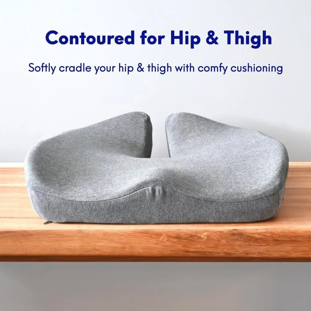 Cushion Lab Pressure Relief Seat Cushion – Ergonomic Memory Foam Support for Long Sitting Hours
