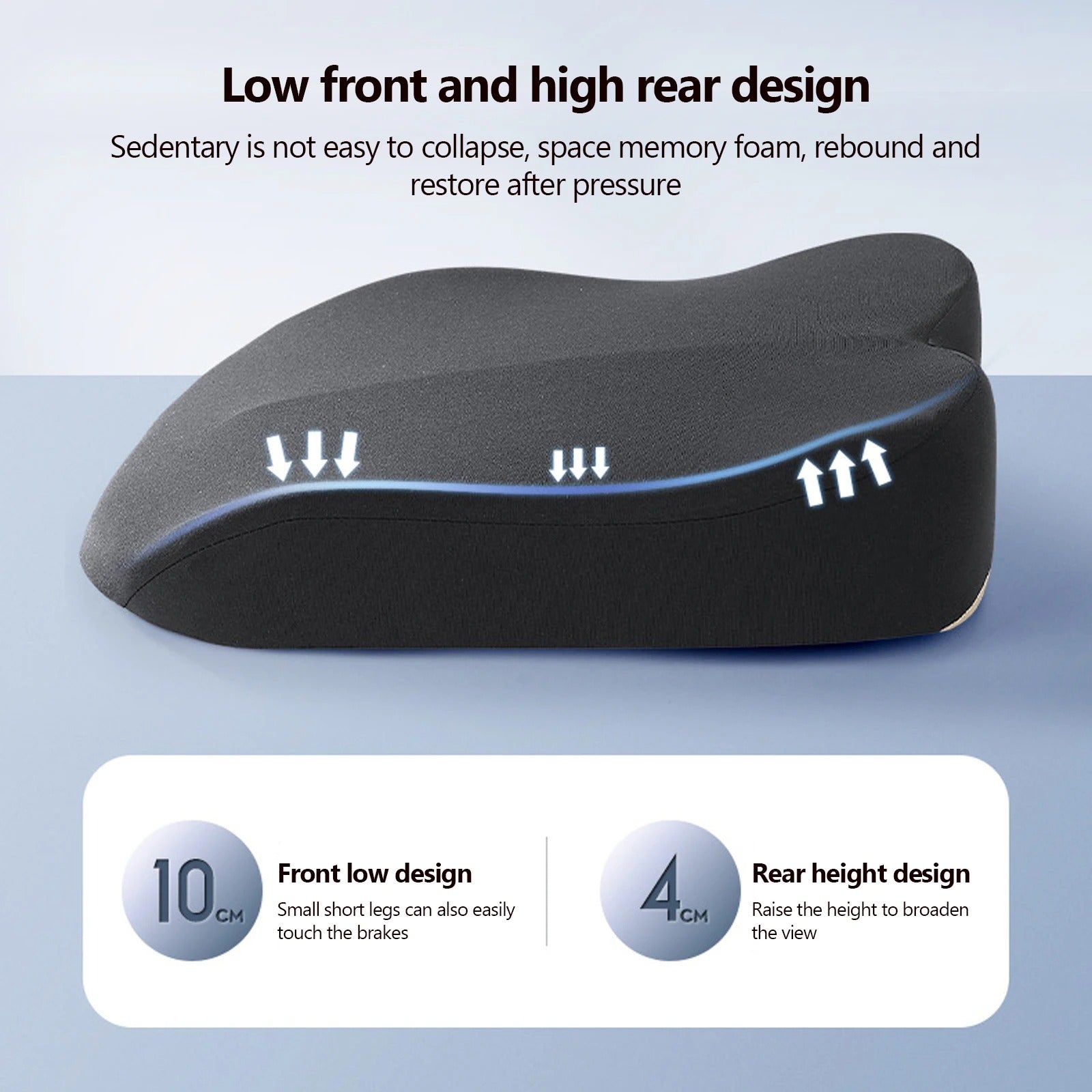 Car Seat Booster Cushion – Memory Foam Raised Seat Protector for Enhanced Comfort