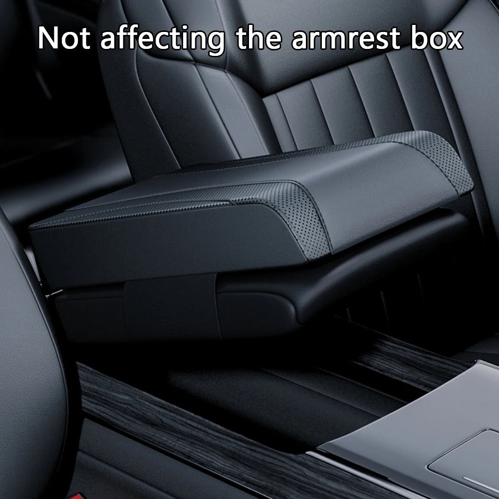 Adjustable Leather Armrest Cushion – Elbow Support and Seat Gap Organizer for Car Armrest Box - Delicate Leather