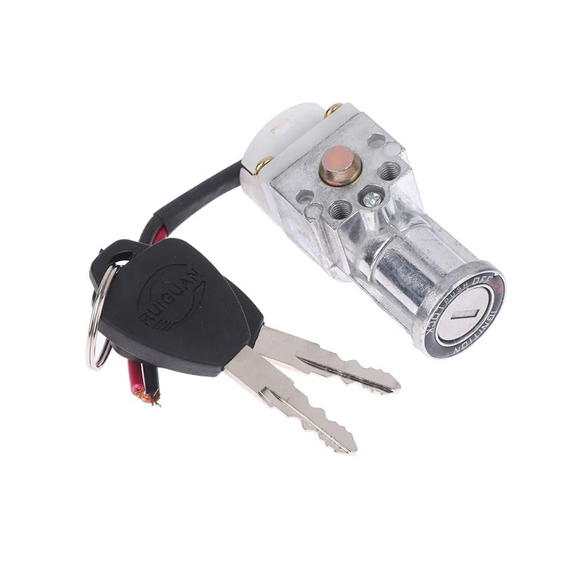 Bigger Head Electric Bicycle Ignition On/Off Key Switch - Heavy Load E-Bike Li-ion Battery Lock - Delicate Leather