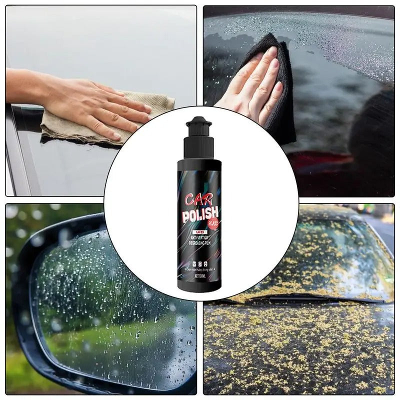 Car Glass Oil Film Cleaner – 100ml Windshield Polish & Scratch Removal Liquid - Delicate Leather