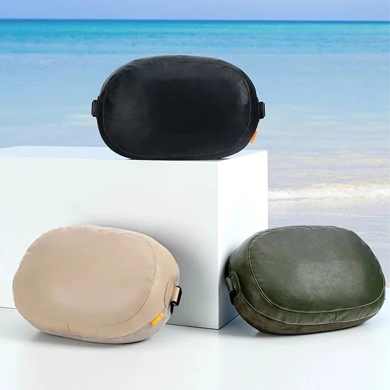 Double-Sided Car Headrest Pillow – Neck Support Cushion for Comfortable Travel - Delicate Leather
