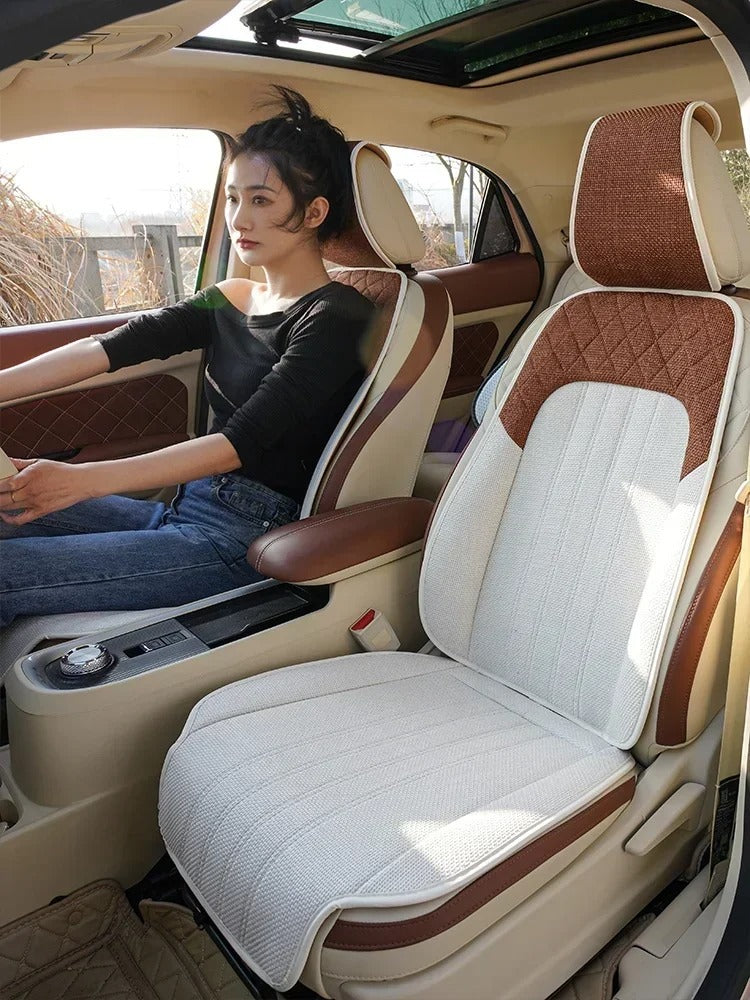 Universal Honeycomb Car Seat Cover – Ventilated Cooling Cushion for All-Season Comfort & Seat Protection - Delicate Leather