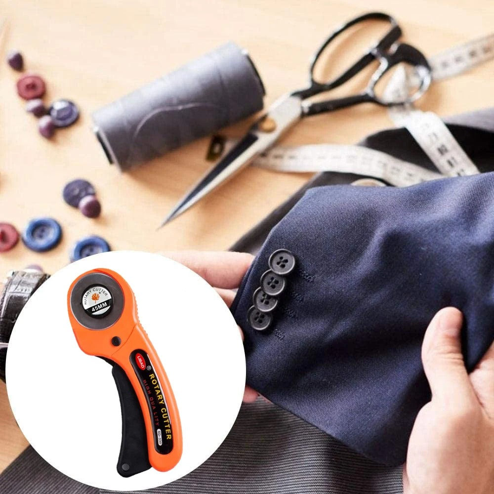 45mm Professional Rotary Cutter for Leather, Fabric, and Craft Projects - Delicate Leather