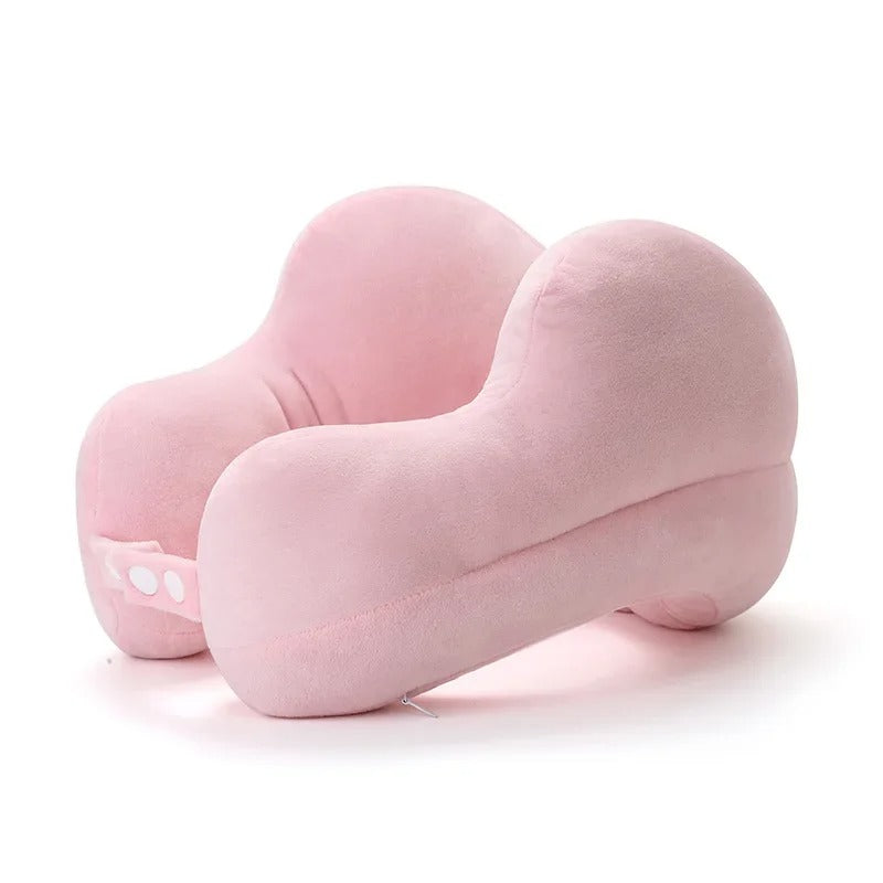 U-Shaped Neck Pillow – Camel Hump Design for Travel, Office, and Nap Comfort - Delicate Leather