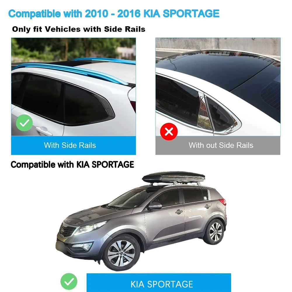 2Pcs Aluminum Alloy Roof Cross Bars for KIA Sportage (NQ5) 2022-2023+ - Roof Rack Luggage Carrier