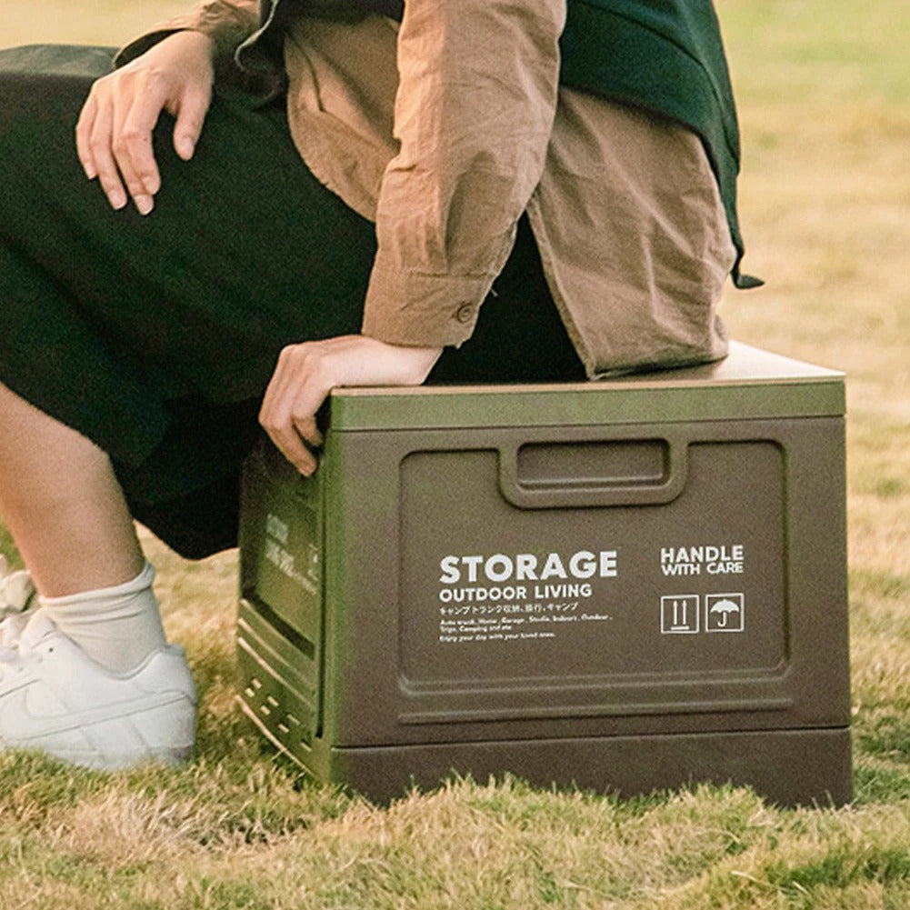 27L Folding Car Trunk Storage Case – Large Capacity Multifunctional Organizer for Home, Camping, and Outdoor Use - Delicate Leather