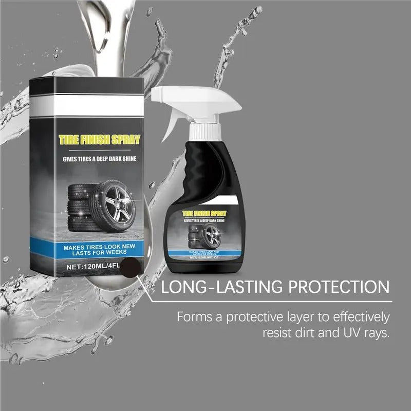 Tire Gloss Spray – 120ml Multifunctional Tire Nourishing & Wheel Cleaner Spray - Delicate Leather