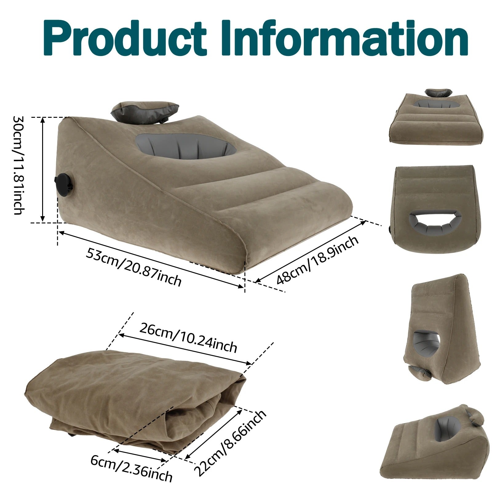 Inflatable Wedge Pillow – Multi-Functional Leg Rest, Lumbar Support, and Travel Cushion