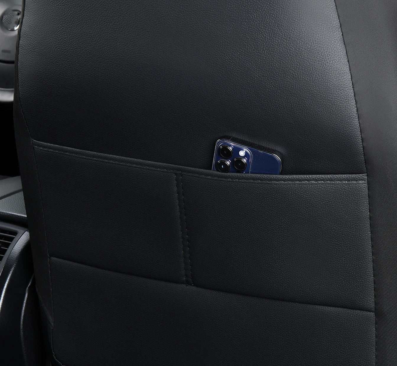 Premium Waterproof Faux Leather Seat Covers for Front 2 Seats - Universal Anti-Slip Car Seat Cushions - Delicate Leather