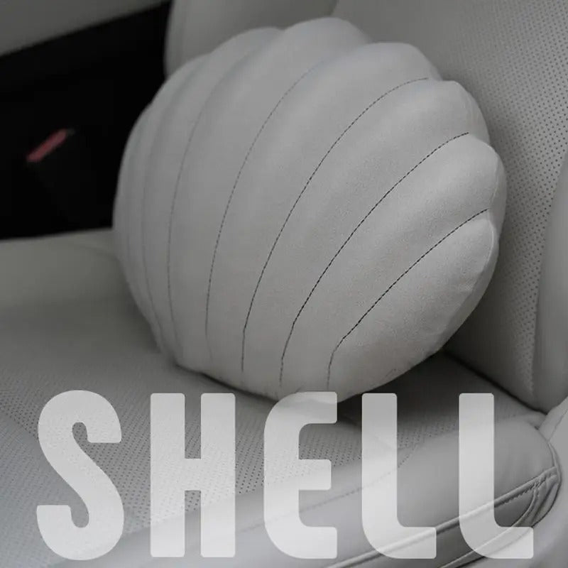 Seashell Shaped Decorative Car Seat Pillow – Soft Velvet Accent Throw Pillow