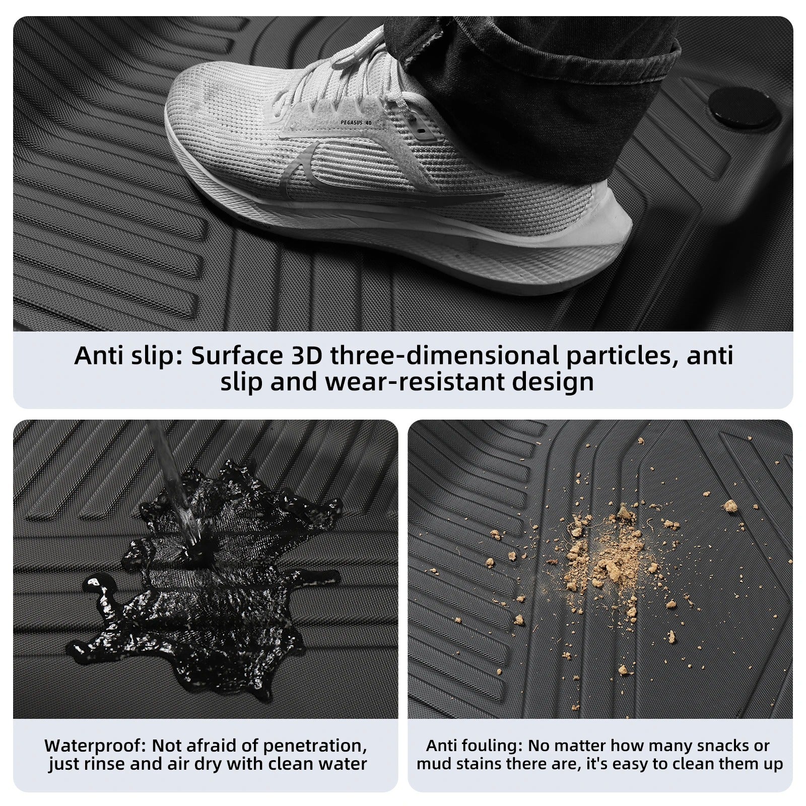 TPE 3D Car Floor Mats for Ford Ranger (2023-2024) - 3PCS/SET, All-Weather Auto Accessories - Delicate Leather