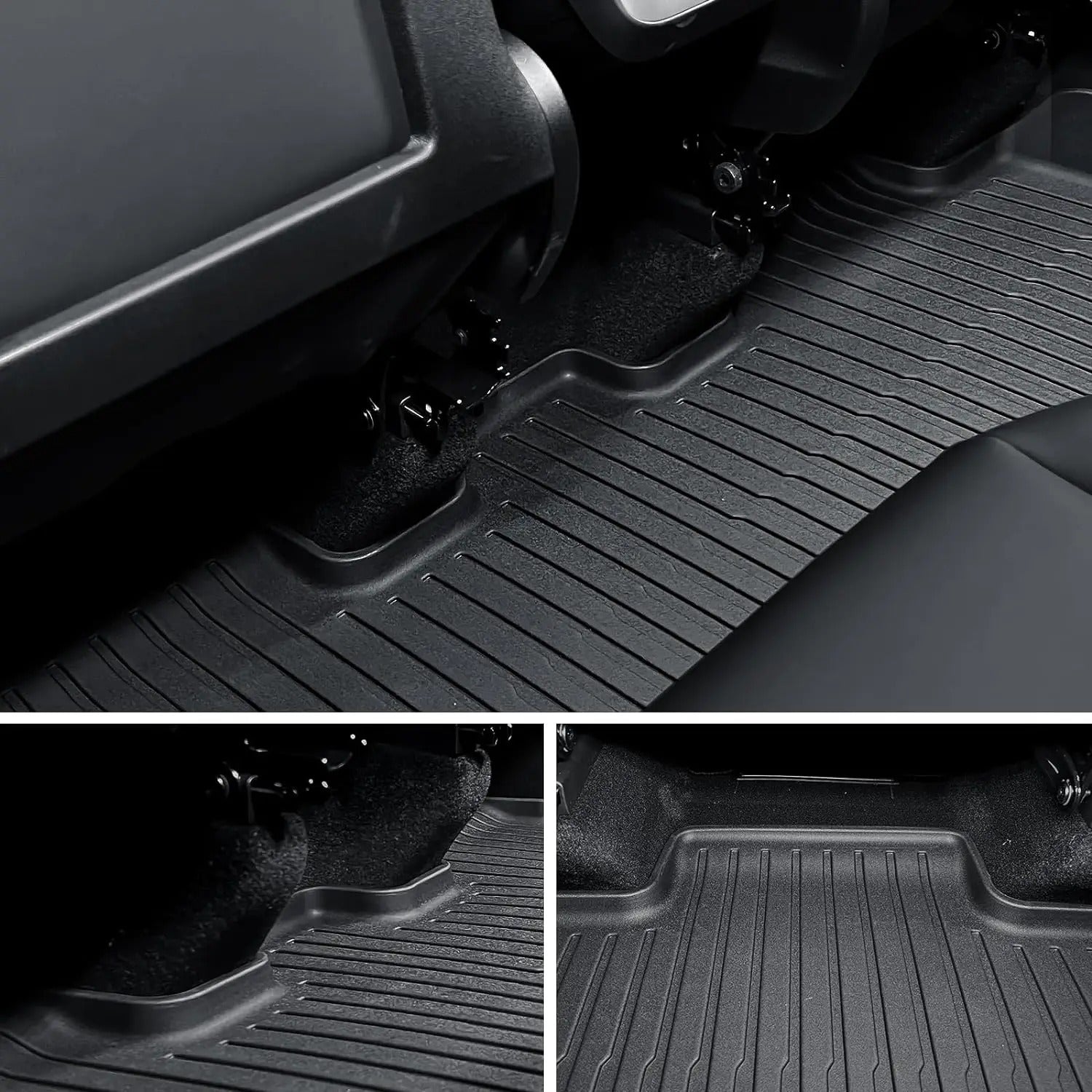 TPE Waterproof Non-Slip Floor Mats for Tesla Model 3/Y (2019-2024) - All-Weather Protection for 5-Seater Models - Delicate Leather