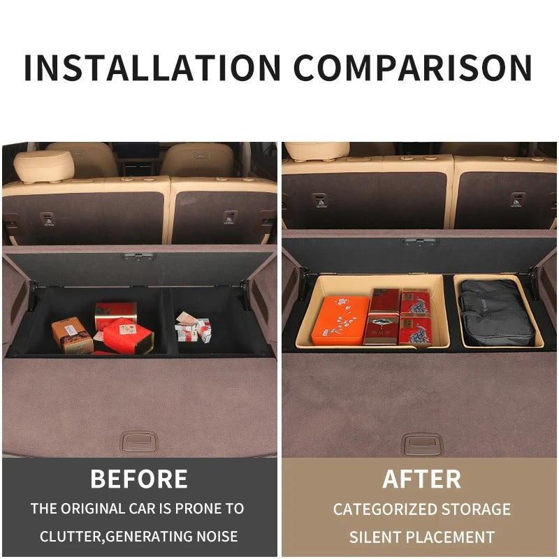 Lower Trunk Storage Bag – PU Leather Silent Pocket for SERES 7 & Huawei AITO M7 - Delicate Leather