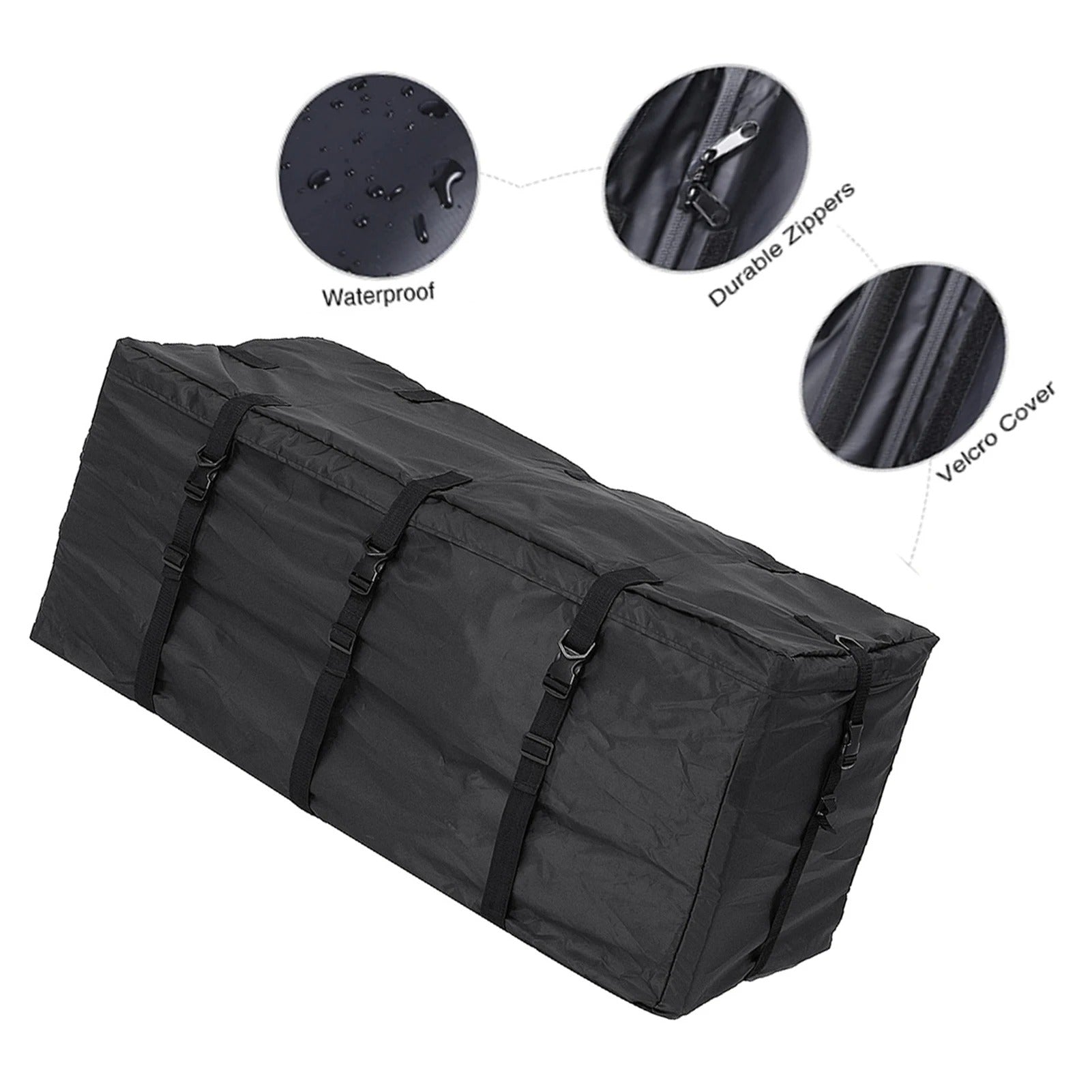 120x51x51cm Waterproof Car Cargo Roof Bag - Durable Rooftop Luggage Carrier for SUVs, Vans & Cars - Delicate Leather