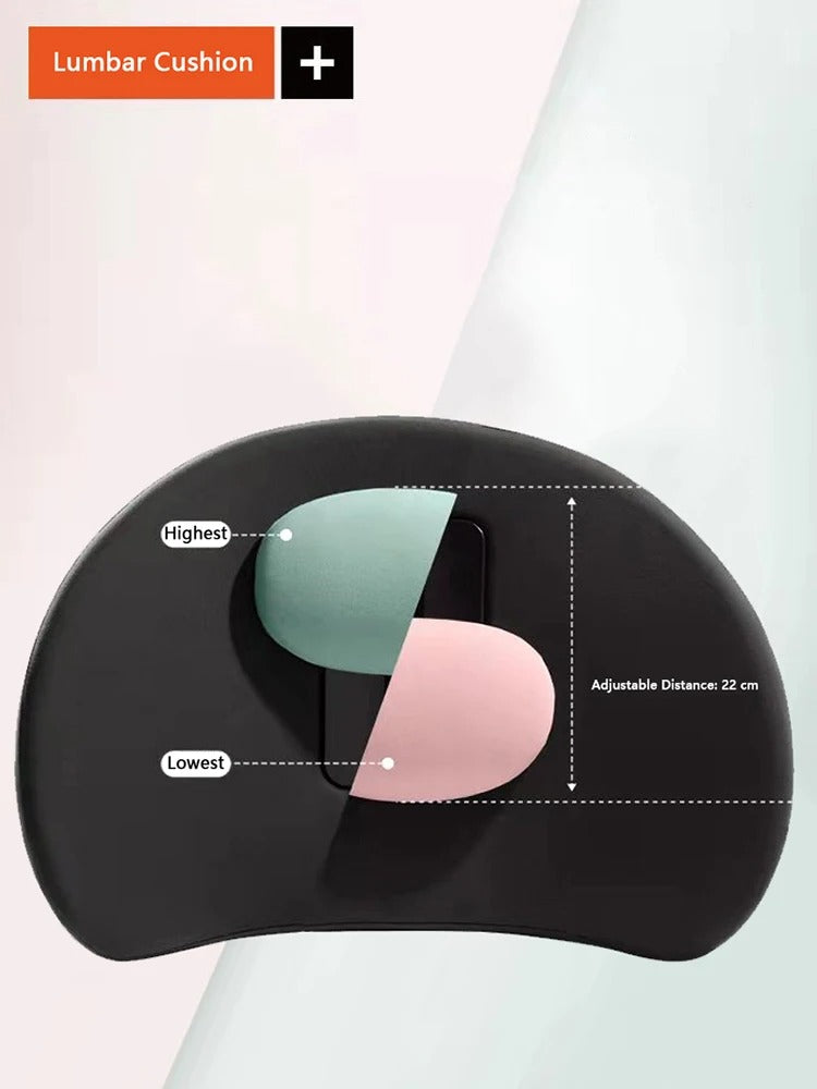 Memory Foam Car Seat Back Support – Lumbar Cushion for Low Back Pain Relief - Delicate Leather