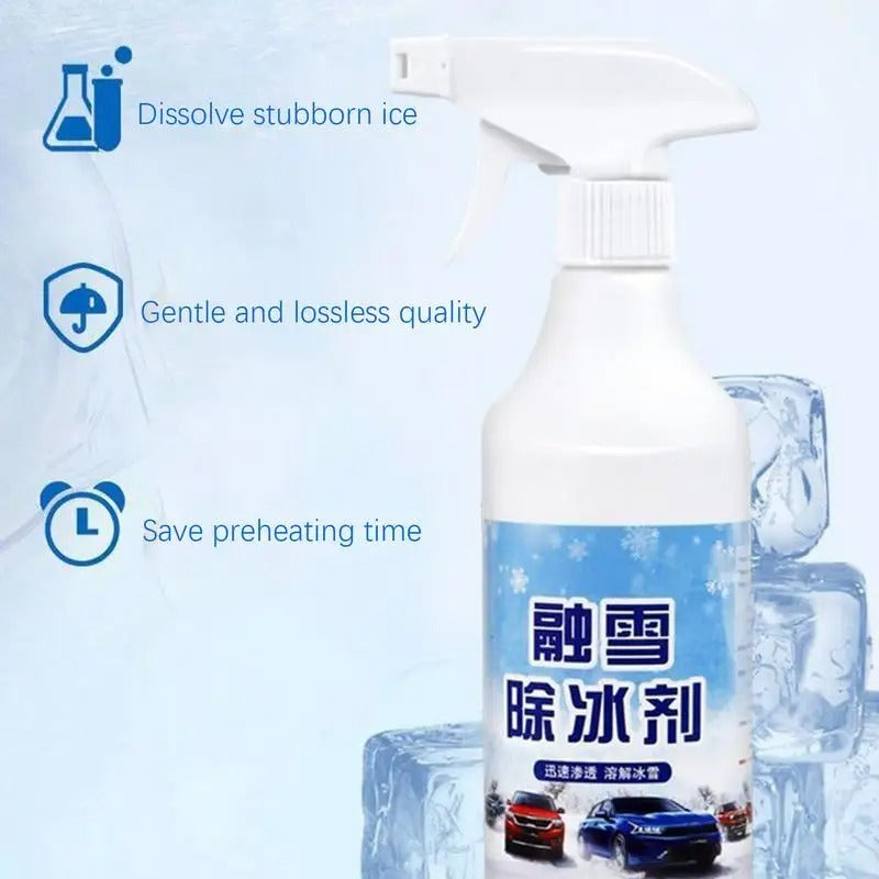 Snow Cleaner Spray 500ml – Window Deicing and Defrosting Spray for Windshield and Car Glass - Delicate Leather