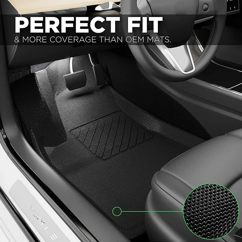 Tesla Model Y/3 Floor Mat & Trunk Luggage Mat (2017-2024) - All-Weather Protection for Left & Right Hand Drive (LHD/RHD) - Delicate Leather