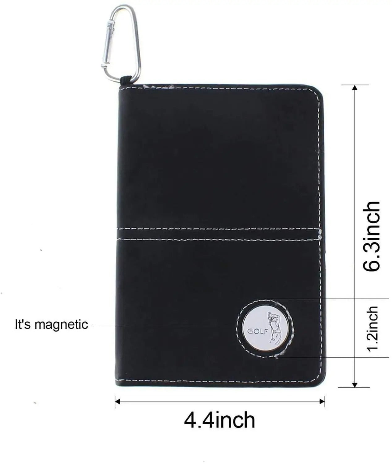 Deluxe PU Leather Golf Scorecard Holder – Includes Golf Marker & Hook - Delicate Leather