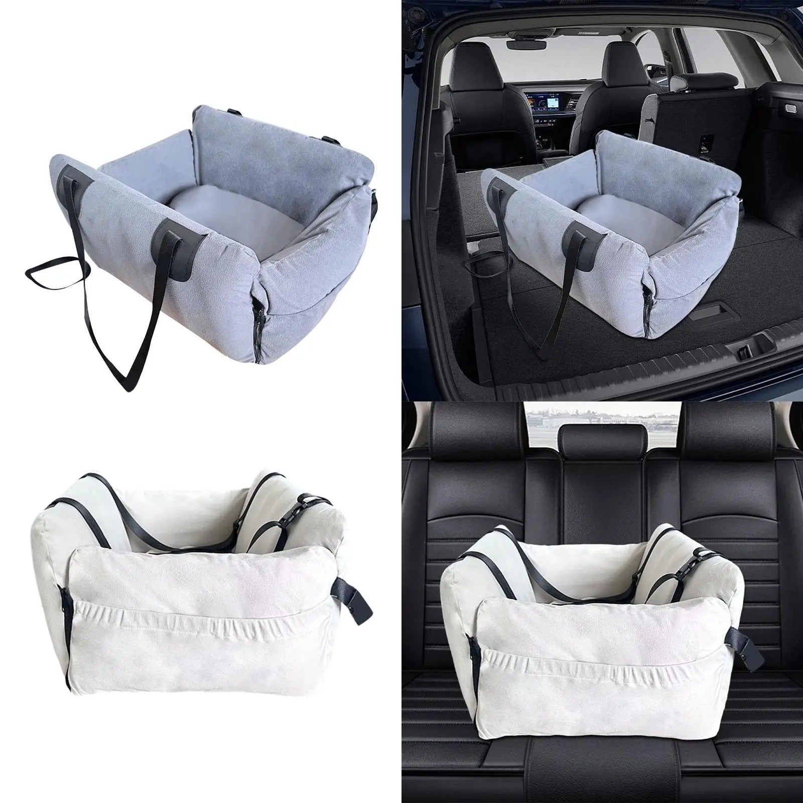 Small Dog Car Seat & Handbag – Portable Travel Bed for Pets - Delicate Leather