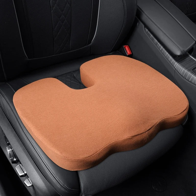 Cushion Non-Slip Orthopedic Memory Foam – Coccyx Support for Tailbone, Sciatica, and Back Pain Relief - Delicate Leather