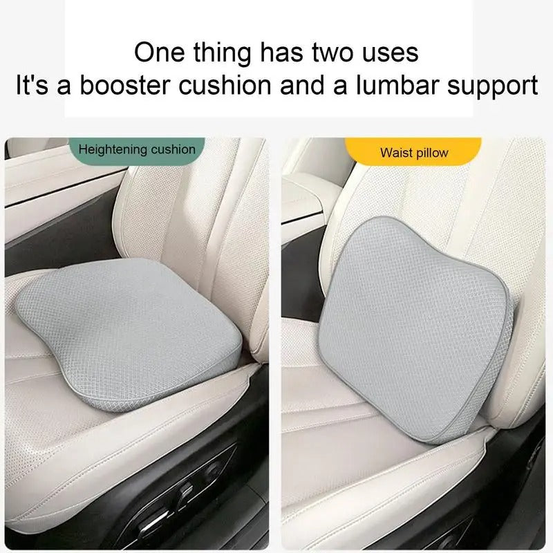 Portable Car Booster Seat Cushion – Heightening Mat with Lumbar Support for Improved Visibility and Fatigue Relief