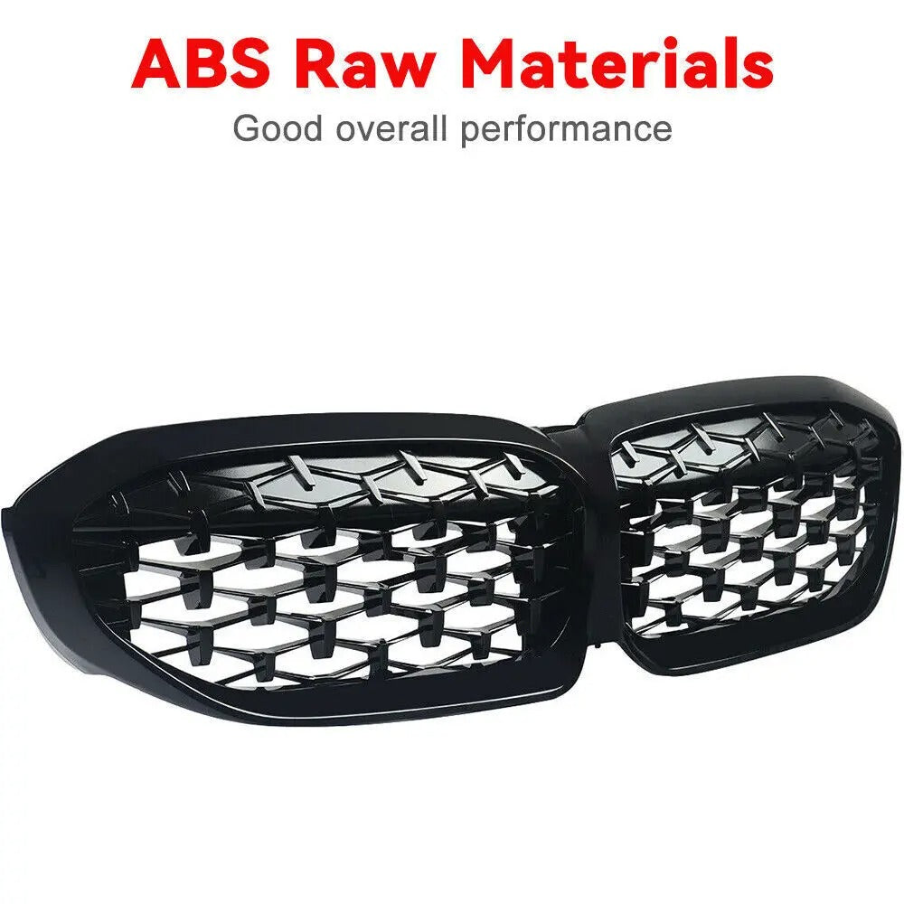 Black Diamond Meteor Style Front Kidney Grille for BMW 3 Series G20/G21/G28 (2019-2022) - Delicate Leather