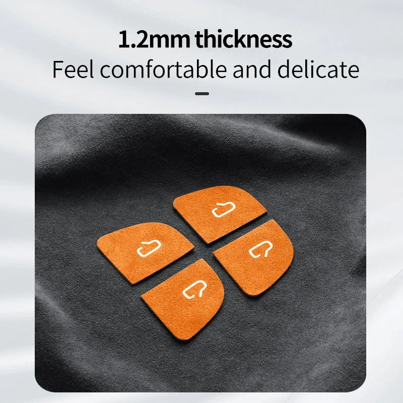 Ultra-Thin Suede Car Door Switch Sticker – Button Decoration and Protection for All Car Models - Delicate Leather