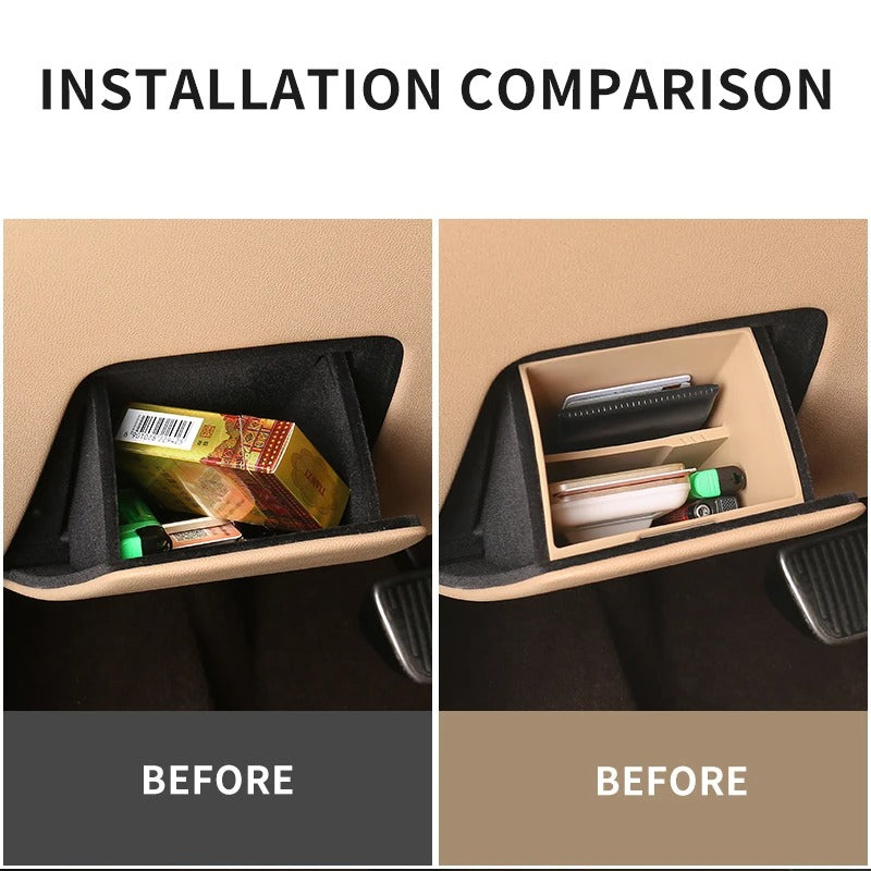 Driver's Cab Lower Left Storage Box – Layered Central Control Organizer for SERES 7 & HUAWEI AITO M7 - Delicate Leather