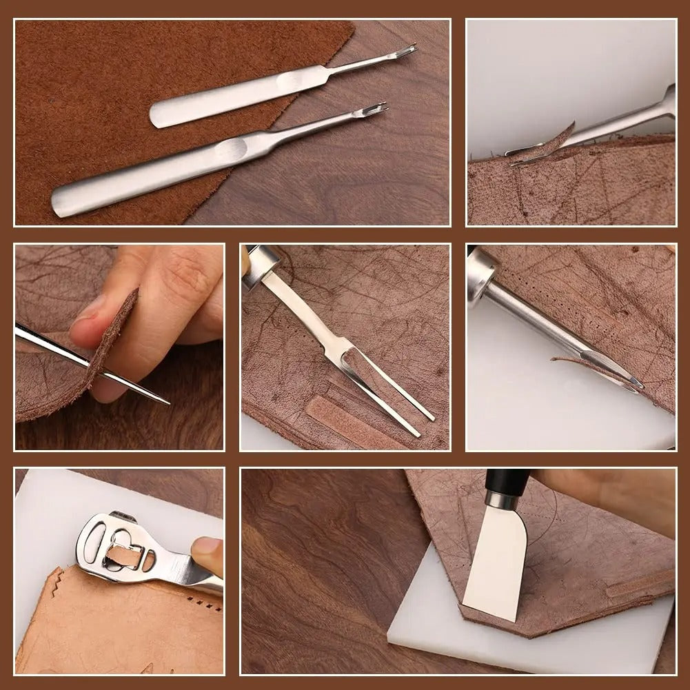37-Piece Leather Work Tool Set – Comprehensive Kit for Beginners and Enthusiasts - Delicate Leather