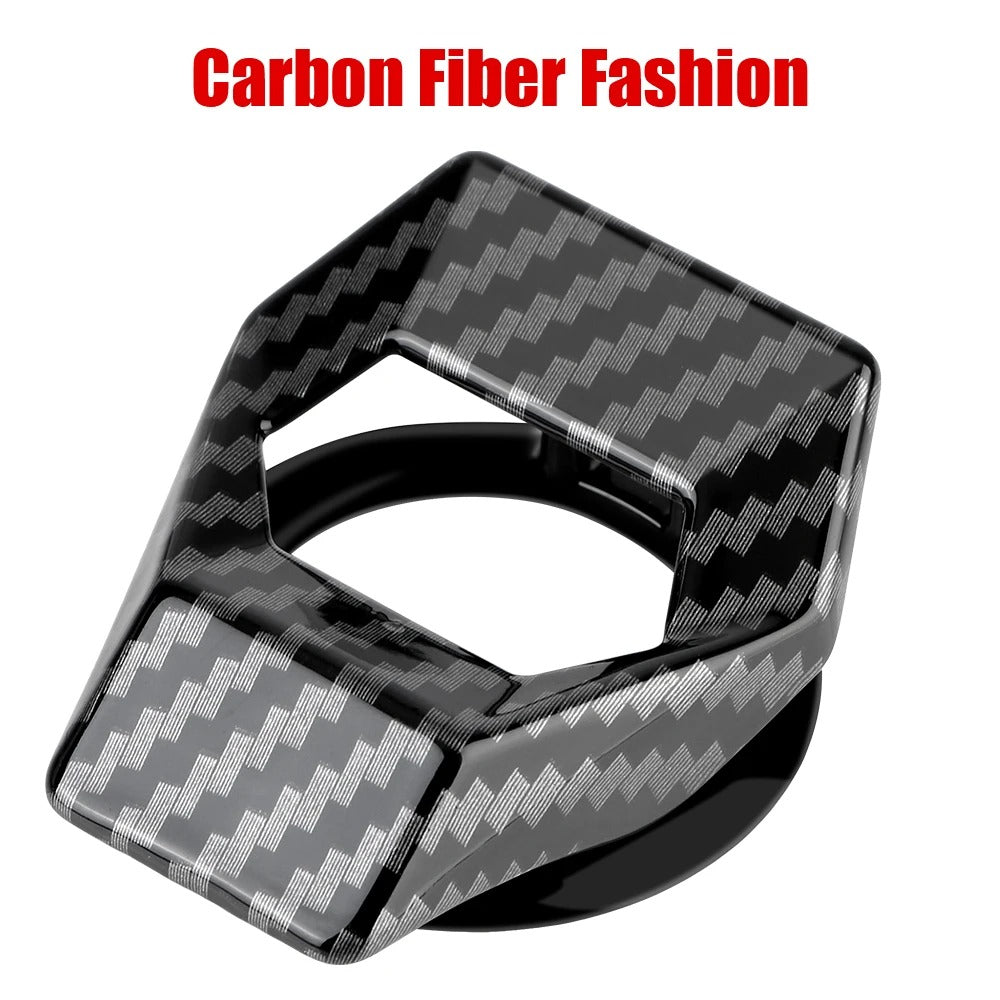 Universal Engine Start Button Cover – Stylish Metal Ignition Protector - Delicate Leather