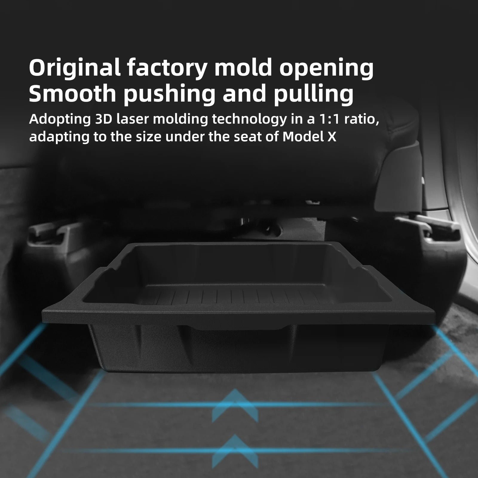 Tesla Model X Under Seat Storage Box – Drawer-Type Organizer for Car Interior (2023-2024) - Delicate Leather