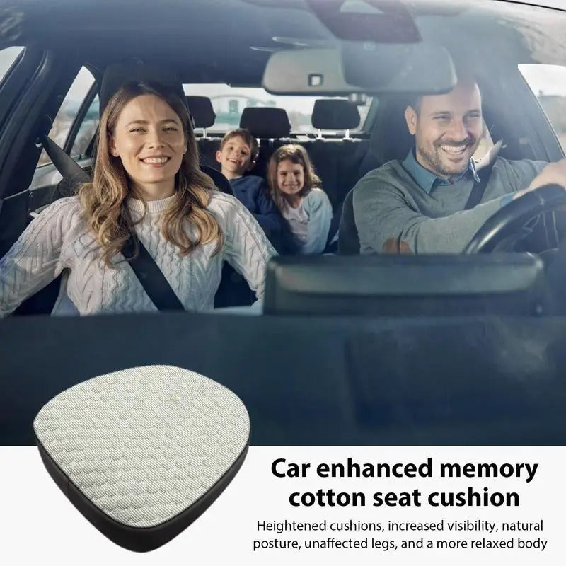 Ultra-Thick Memory Foam Car Seat Cushion – Heightened Support for Short Drivers