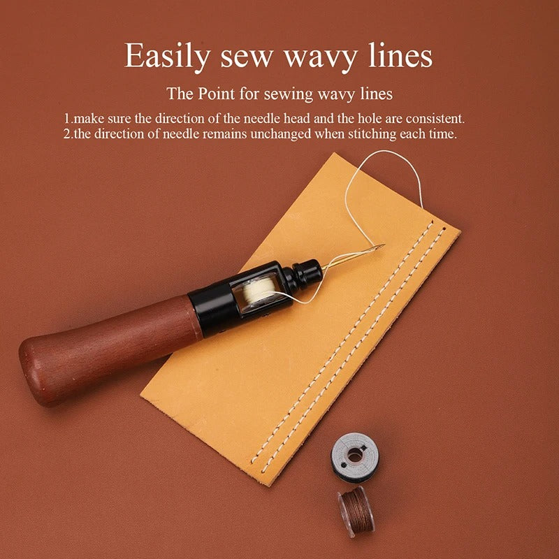 Leather Speedy Stitcher Sewing Awl Kit - DIY Leather Craft and Canvas Repair Tool - Delicate Leather