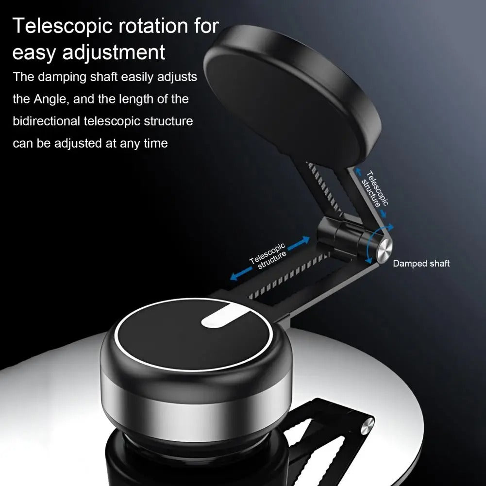 Magnetic Car Phone Holder with Electric Suction Cup – 360° Rotating Telescopic Stand for Phones and Tablets