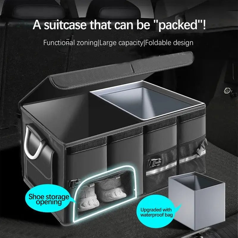 Foldable Car Trunk Storage Bag – Large-Capacity Auto Organizer (36L / 72L / 110L) - Delicate Leather