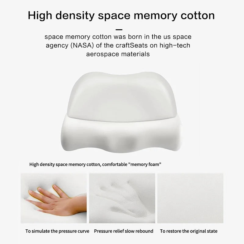 Ergonomic Cervical Memory Foam Contour Pillow - Orthopedic Bed Pillow for Side Sleepers - Delicate Leather