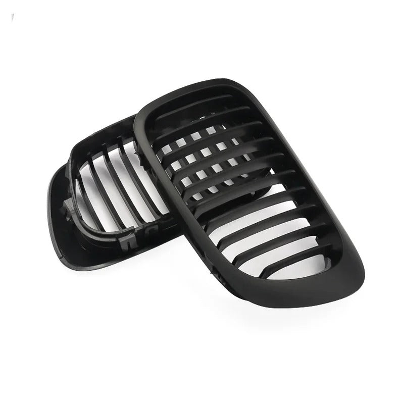 MagicKit Matte Black Kidney Grilles for BMW 3-Series E46 Coupe (1999-2003 Pre-facelift) - Delicate Leather