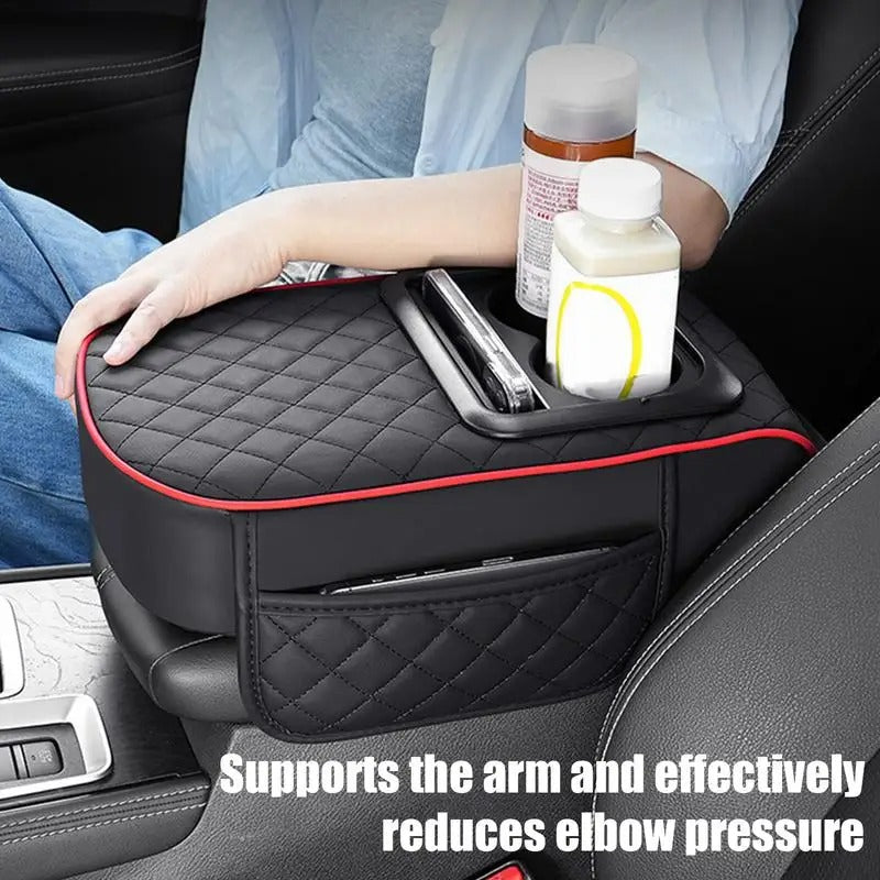 Car Armrest Box Pad – Universal Console Cushion for Comfort and Support - Delicate Leather
