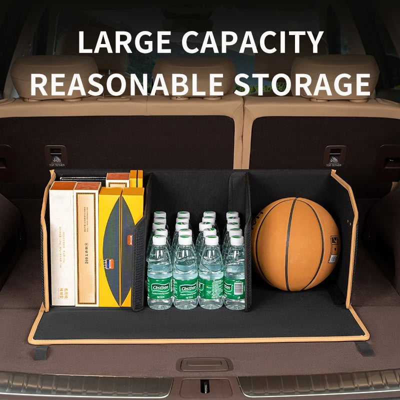 Large-Capacity PU Folding Car Trunk Storage Box with Lid – Portable Organizer for SERES AITO M5/M7/M9 - Delicate Leather