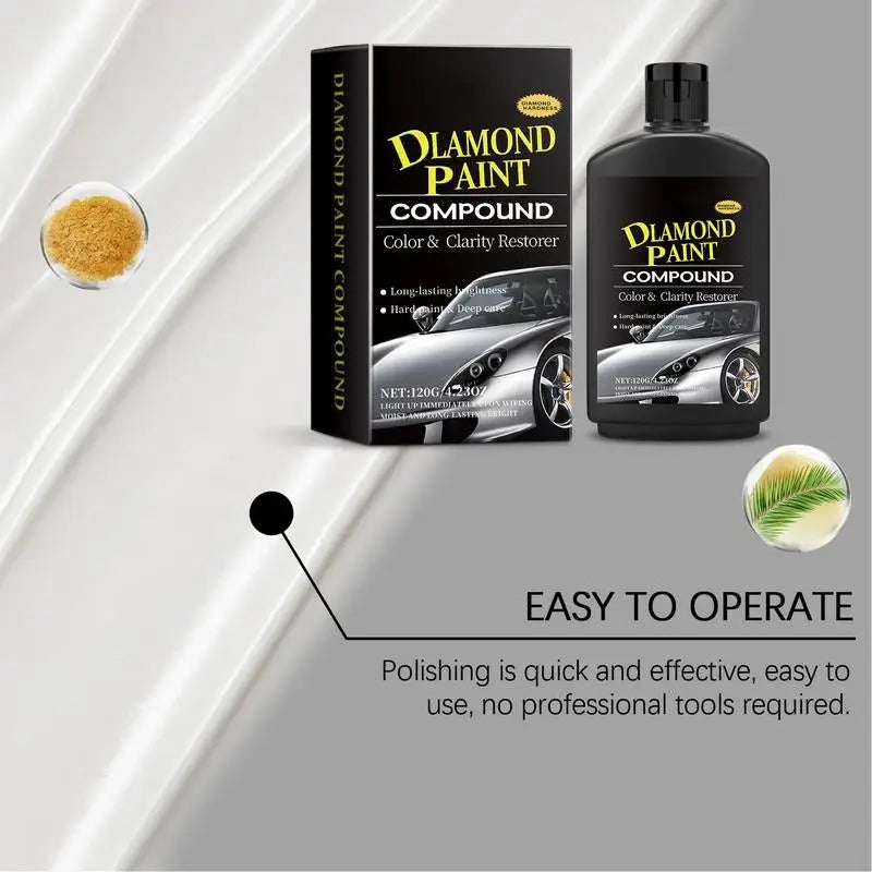 Car Paint Polishing Wax 120g - Scratch Removal & Long-Lasting Protective Coating - Delicate Leather