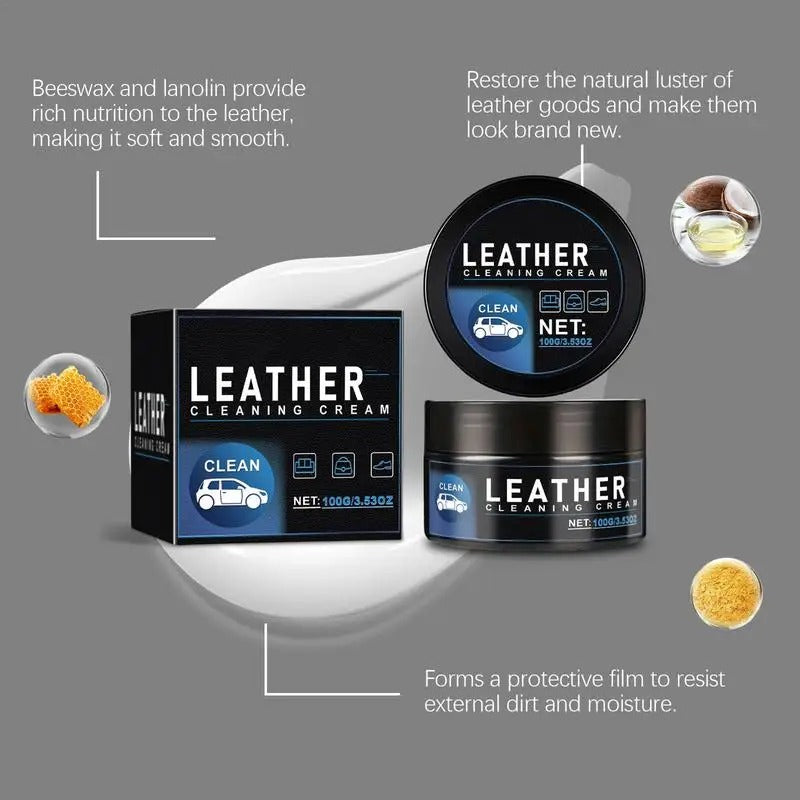 Leather Cleaner & Restorer – All-Purpose Leather Refurbisher with Sponge