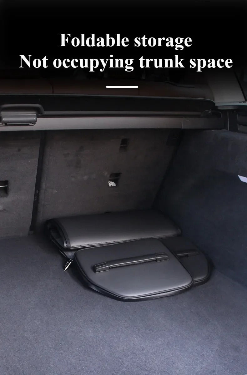 Luxury Nappa Leather Foldable Car Trunk Organizer with Lid & Handle – Universal Fit for all car - Delicate Leather