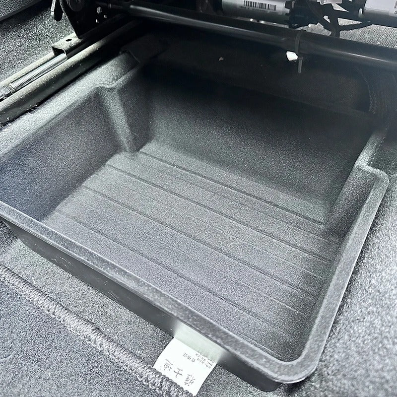 Under-Seat Storage Box for VW Tiguan, Passat B8, Golf 8 – Extra Capacity Organizer - Delicate Leather