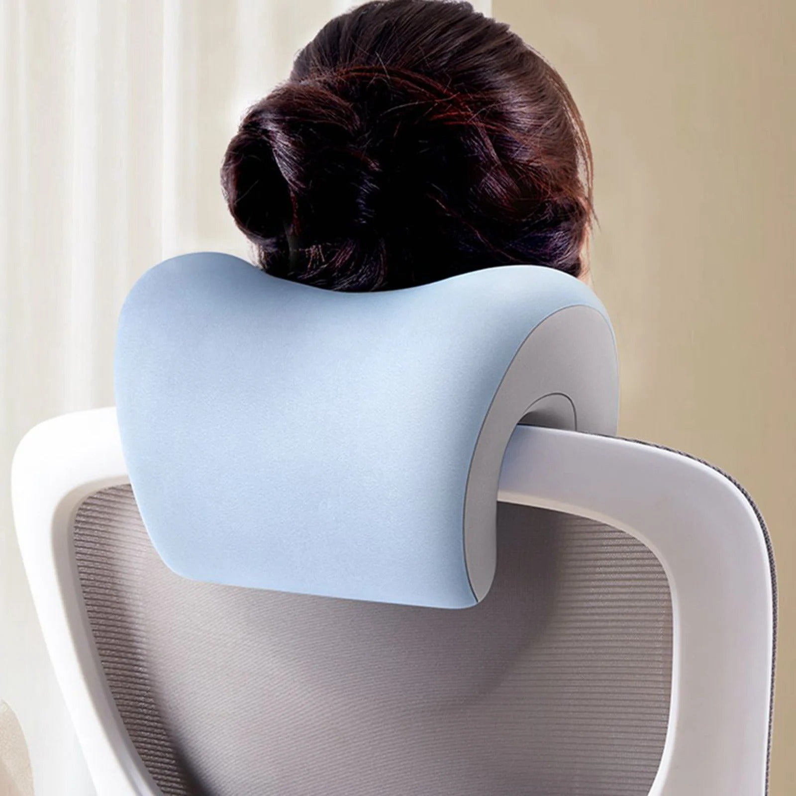 Memory Foam Neck Support Pillow – Non-Slip Headrest and Napping Pillow for Adults and Students - Delicate Leather