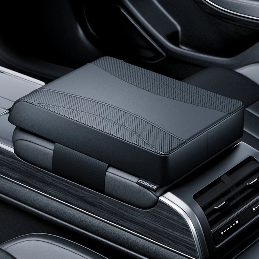 Adjustable Leather Armrest Cushion – Elbow Support and Seat Gap Organizer for Car Armrest Box - Delicate Leather