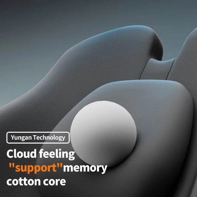 Universal Car Headrest & Lumbar Support Pillow – Memory Foam Neck & Back Cushion - Delicate Leather