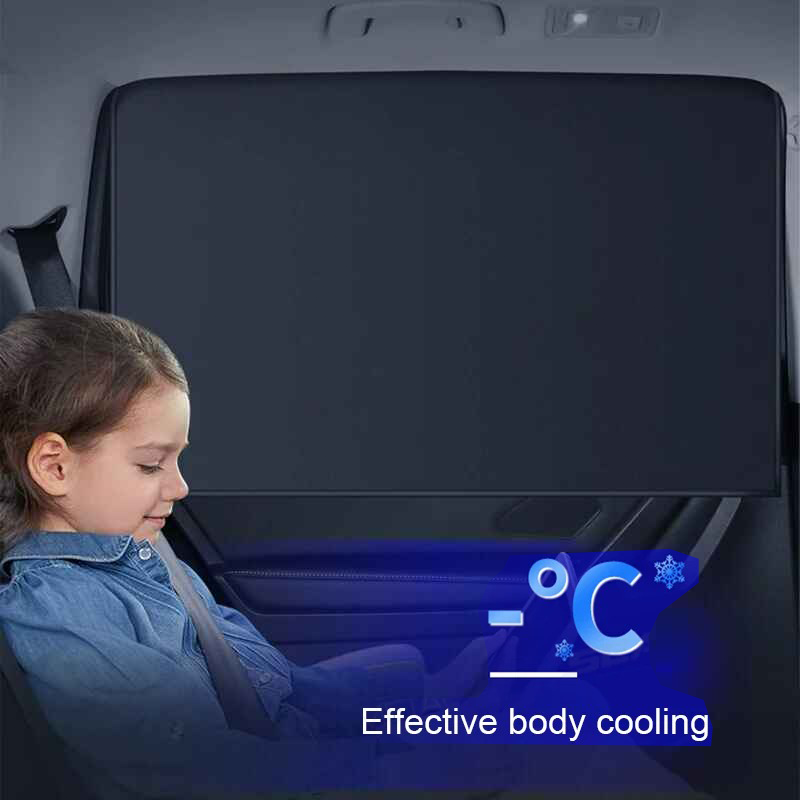 2Pcs Magnetic Car Side Window Sun Shade Curtains – UV Blocking Heat-Insulated Privacy Covers for Front & Rear Windows