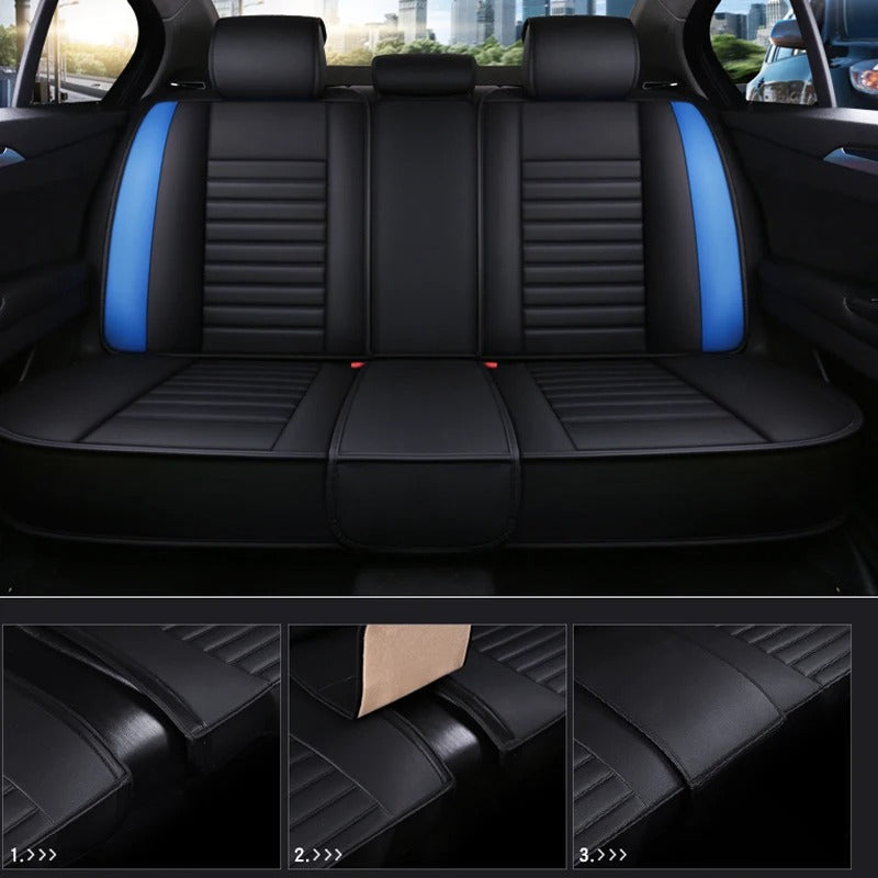 Universal Leather Car Seat Cover for Car - Black, Blue, Red - Delicate Leather