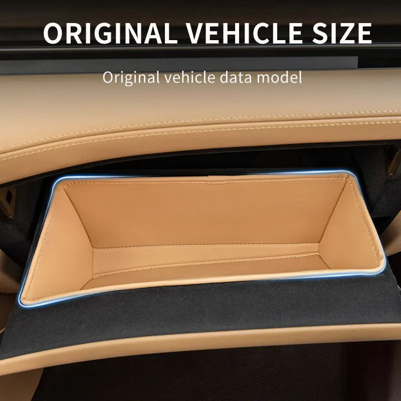 PU Leather Glove Box Storage Bag – Center Console Organizer - Delicate Leather